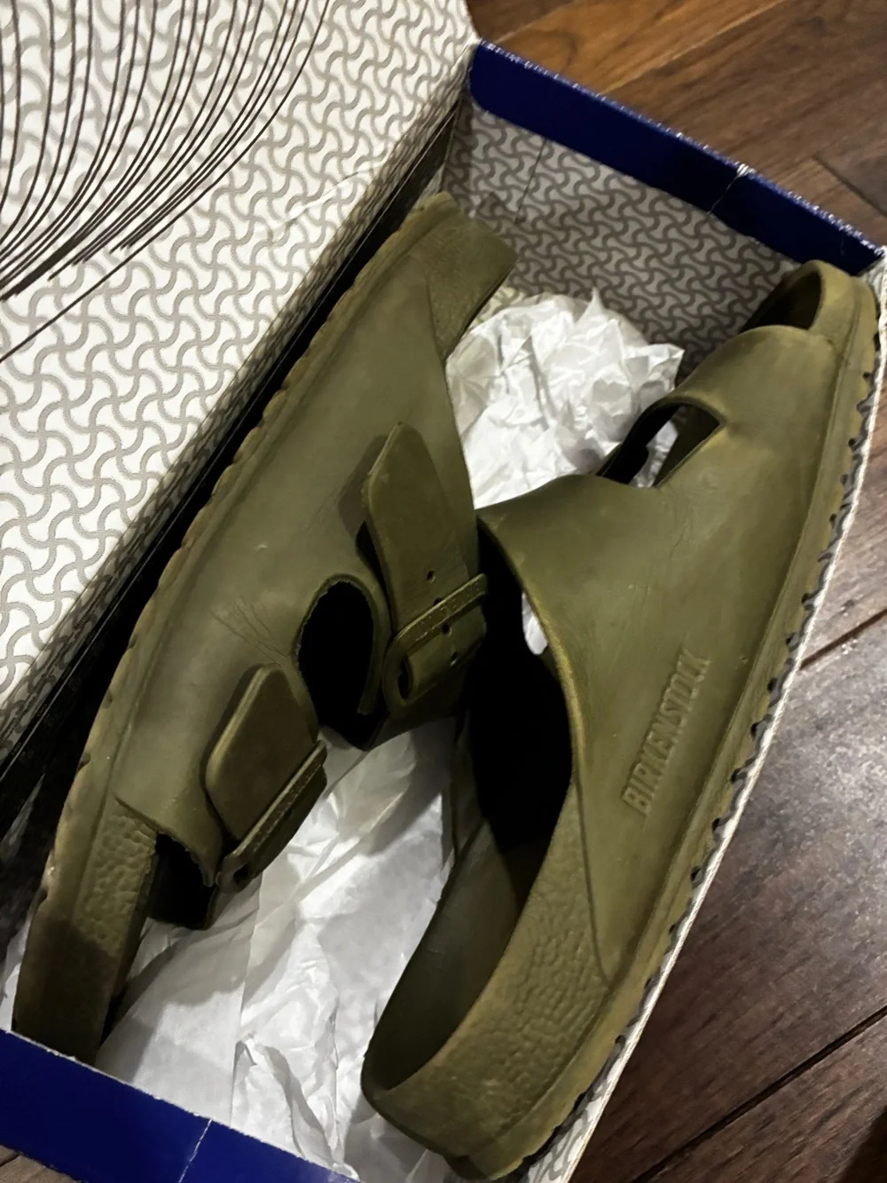 Birkenstock Arizona EVA Waterproof Sandals Olive Green Dual Strap Slides